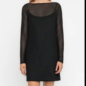 Abercrombie & Fitch Long mesh sleeve mini dress